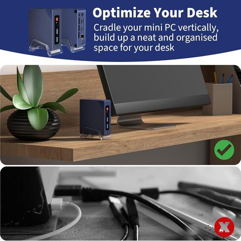 Mini PC Desk Stand for Beelink S12 Pro Mini PC, Acrylic Vertical Desktop Holder Compatible with Beelink Mini S12 Pro N100, Mini S12 N95, Mini S N5095 Mini PC (Clear) in Kuwait