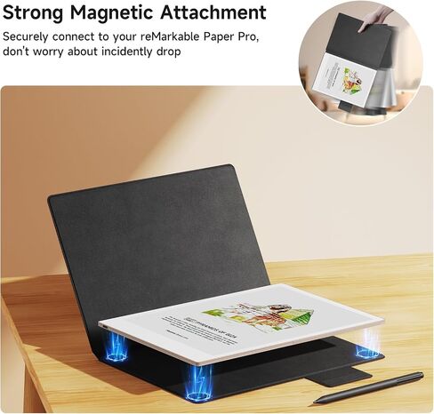 OLAIKE Magnetic Case for 11.8" Remarkable Paper Pro Color Paper Tablet (2024 Release), Slim Smart Mosaic Weave Book Folio with Pen Clasp, Bundle with Premium Membership (Basalt) in Kuwait