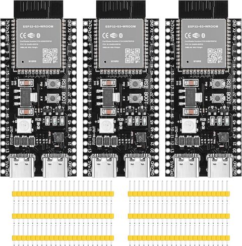 3pcs ESP32-S3-DevKitC-1-N16R8 Development Board Integrated 2.4GHz WiFi Bluetooth 5.0 ESP32-S3-WROOM-1 Microcontroller Processor Dual Type C Interface for Arduino in Saudi Arabia