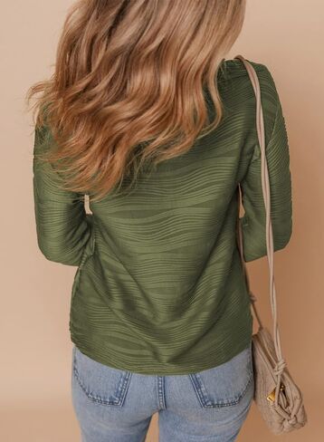 Dokotoo Women's Casual Half Zip Sweatshirts Long Sleeve Solid Color Textured Tops Pullover Jackets in Saudi Arabia