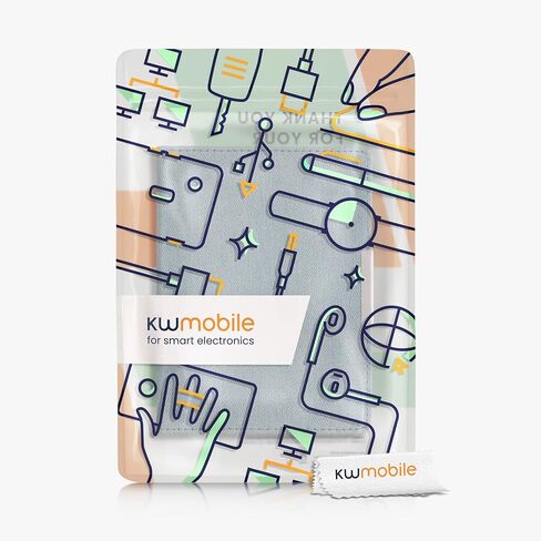 kwmobile Cover Compatible with Kobo Aura H2O Edition 1 - Case for E-Reader - Denim Look Fabric Flip Case - Blue in Saudi Arabia