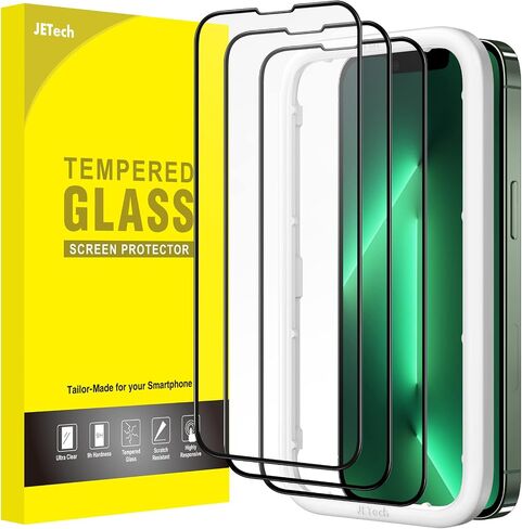JETech Full Coverage Screen Protector for iPhone 16 Pro Max 6.9-Inch, Black Edge Tempered Glass Film with Easy Installation Tool, Case-Friendly, HD Clear, 3-Pack in Saudi Arabia