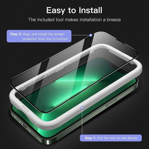 JETech Full Coverage Screen Protector for iPhone 16 Pro Max 6.9-Inch, Black Edge Tempered Glass Film with Easy Installation Tool, Case-Friendly, HD Clear, 3-Pack in Saudi Arabia