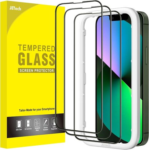 JETech Full Coverage Screen Protector for iPhone 16 Pro Max 6.9-Inch, Black Edge Tempered Glass Film with Easy Installation Tool, Case-Friendly, HD Clear, 3-Pack in Saudi Arabia
