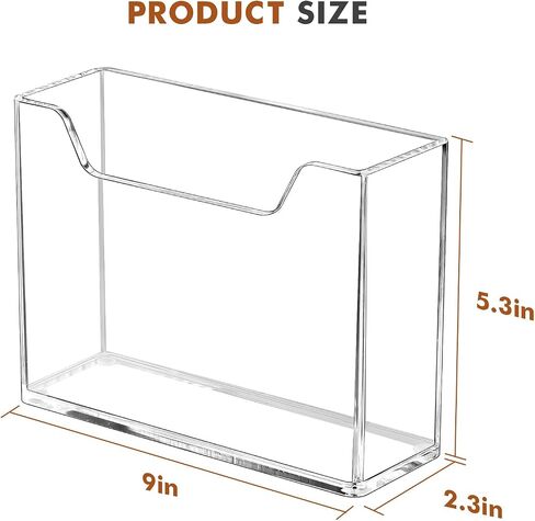 Acrylic Guest Towel Holder for Bathroom, Clear Waterproof Splashing Vertical Napkin Holder for Kitchen, Disposable Hand Towel Holder, Modern Dining Table Napkin Tray for Home, Hotel, Office in Saudi Arabia