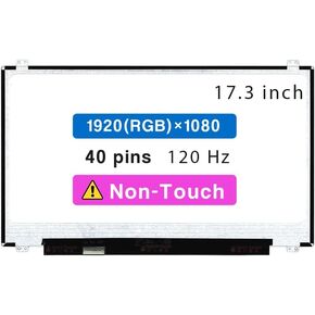 Screen Replacement for ASUS Rog Strix GL703 GL703G GL703GE GL703GM GL703V GL703VM Series 17.3" FHD 1920 * 1080 40 pin 120Hz LCD Non-Touch Screen Display Panel in Kuwait