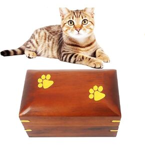 Wooden Pet Urns for Dogs Cat Urns for Ashes,Pet Memorial Box Pet Cremation Box for Cats,Dogs