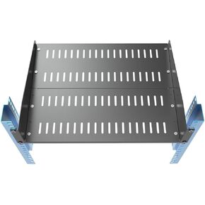 JINGCHENGMEI 2U Vented Server Rack Shelf, 14 inches Deep, Depth Adjustable Cantilever Tray for 19" Network Equipment Rack