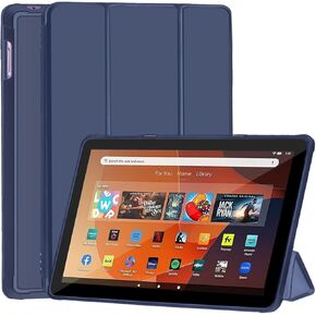 Slim Case for Amazon Kindle All-New Fire HD 10 Tablet (10.1",13th Gen, 2023), Trifold Stand Cover Dual Angle Lightweight,Soft PU Back Hard Shell with Auto Wake/Sleep,Black