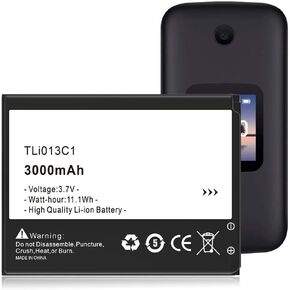 TLi013C1 Battery, 2024 New 3000mAh High Capacity Replacement Battery for Alcatel One Touch Go Flip Phone 4051S 4044W Spare Battery