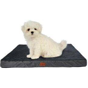 Dog Bed Large Sized with Removable Washable Cover - Dog Bed Medium Size with Egg Crate Foam Support - Small Dog Bed with Waterproof, 30" x 20" x 3" Coffee