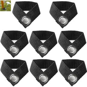 8 Pack Tarp Poles Fixing Buckle Strap with Metal Hole Rod Foot End Attachment Clasp Fastener Holder for Tent Stakes Outdoor Camping Pegs Canopy Rain Awning Poles