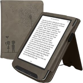 kwmobile Case Compatible with Pocketbook Verse/Verse Pro/Verse Color/Vivlio Light/Light HD Case - Cover for eReader with Magnetic Closure - Grey