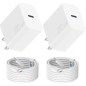 i-Phone 16 15 Pro Max Charger Fast Charging,20W USB C Fast Charger Block i-Phone 16 15 Charger Cord 6FT USB C Charging Cable for i-Phone 16 15 Pro Max/15 Pro/15/15 Plus,iPad Pro 12.9"/11",i-Pad Air