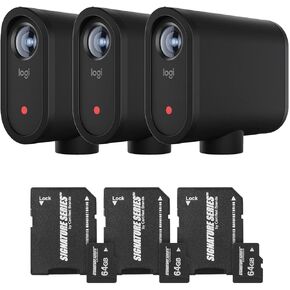 Logitech for Creators Mevo Start Wireless Live Streaming Camera | 1080p HD Video with App Control, Stream via LTE or WiFi, Multicam Compatible | Signature Series 64GB Micro SDXC Card - 1 Pack