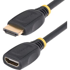 StarTech.com 18in (0.5m) HDMI 2.0 Extension Cable, High Speed HDMI Port Saver Cable, 4K 60Hz, HDMI Extension Cord, M/F