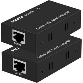 200Ft HDMI Extender Over CAT6/CAT7 Ethernet Cable 1080p Full HD POC Function Support HDMI 1.4 Audio Video Output Synchronously Transmitter and Receive