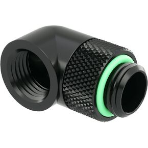 Barrow G1/4" Male to Female Extender Fitting, 90 Degree Rotary, Black