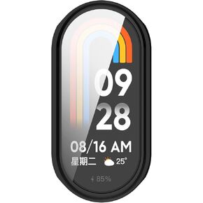 Disscool Full Coverage Case Cover Compatible with Xiaomi Band 9/Band 9 NFC, Smartwatch Soft Anti Drop TPU Replacement Protective Cases Smart Watch Accessories(Black)