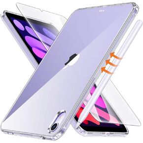 Matekxy Case for iPad Mini 7 2024 Matte - Mini 7th/6th Generation 2024/2021 8.3-inch Cases, Fingerprint Resistant Frosted Matte Cover with Screen Protector Set, Ultra-Thin and Lightweight, (Black)