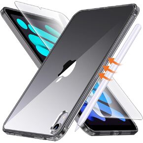 Matekxy Case for iPad Mini 7 2024 Matte - Mini 7th/6th Generation 2024/2021 8.3-inch Cases, Fingerprint Resistant Frosted Matte Cover with Screen Protector Set, Ultra-Thin and Lightweight, (Black)