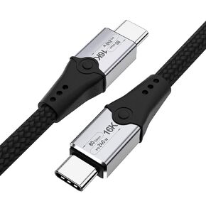 80 Gbps Data Transfer,USB 5 Cable 6.6 ft, Supports 16K/Dual8K HD Display, 240W Charging USB c to USB c Monitor Cable, Compatible with Thunderbolt 5, Thunderbolt 4/3,USB c Cord