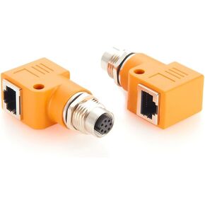 M12 to RJ45 Bulkhead Adapter Waterproof M12 X Code 8 Pin Male to RJ45 Jack Straight Ethernet Adapter Extension Green