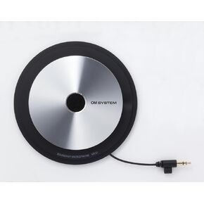 OM SYSTEM Olympus ME33 Table Top Conference Meeting Omni-Directional Microphone with Daisy Chain Capabilities, Black and Silver