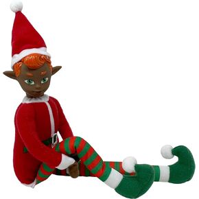 The Original Elf 12" Plush Christmas Elf Doll – Poseable Shelf Sitter with Dangling Legs – Perfect for Christmas Decorations, Toy Elf for Kids, Mini Elf Christmas Elves, and Elf Tree Topper