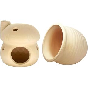 Ceramic Aquarium Mushroom House Decoration Betta Fish Tank Accessories Ceramics Pot Fish Tank cave for Fighting Fish, Shrimp, Cichlids to Play, Breed, Hide and Rest