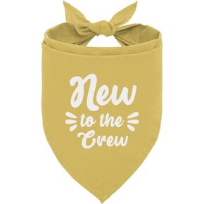 New to The Crew Dog Bandana, Funny Cute Dog Bandana, New Puppy Reveal Dog Bandana, Pet Dog Triangle Scarf, New Dog Announcement Photo Prop, Dog Bandana for Small Medium Dogs (D117)
