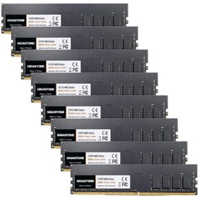 【DDR4 RAM】 GIGASTONE 64GB Kit (8x8GB) DDR4 2666MHz (2400MHz or 2133MHz) PC4-21300 (PC4-19200/17000) CL19 1.2V UDIMM 288 Pin Unbuffered Non ECC High Performance PC Desktop Memory Upgrade