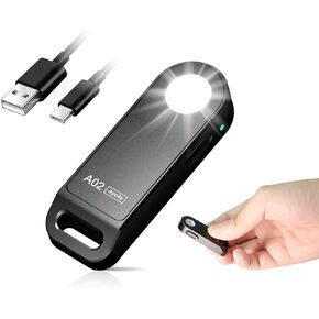 Brinyte A02 Keychain Flashlight Rechargeable 125 Lumens Mini LED Pocket Flashlight, IPX6 Waterproof Portable Handheld Light for Camping, Everyday Carry and Emergency