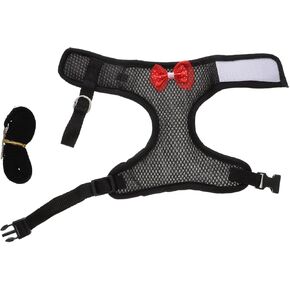Balacoo Chicken Harness - Chicken Traction Rope Elastic Breathable Adjustable Pet Harness Vest Washable Xmas Pet Set for Chicks, Geese, Hen, (Black M)