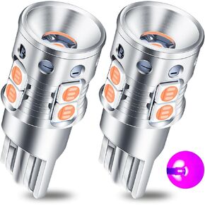 194 168 T10 2825 W5W LED Bulb Canbus Error Free Non-Polarity Replacement Bulb for Side Marker Map Door Dome Trunk Cargo Light, Amber Yellow (Pack of 2)