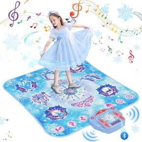 Dance Mat, 2024 Light Up 2-Player Opposing Dance Pad with Single & Double Player Modes, 12-Button Dancing Toys Music Games with Wireless Bluetooth, Birthday for 3-12 Year Old Boys Girls
