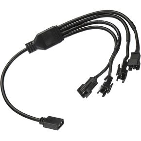 MECCANIXITY ARGB Splitter, 5V 3Pin to SM 3Pin Female Extension Cable Adapter Connector Addressable for PC Fan Power Computer Chassis Motherboard, 1 to 4 Style