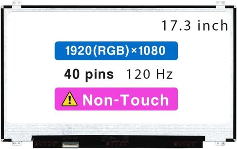 Screen Replacement for ASUS Rog Strix GL703 GL703G GL703GE GL703GM GL703V GL703VM Series 17.3" FHD 1920 * 1080 40 pin 120Hz LCD Non-Touch Screen Display Panel in Kuwait