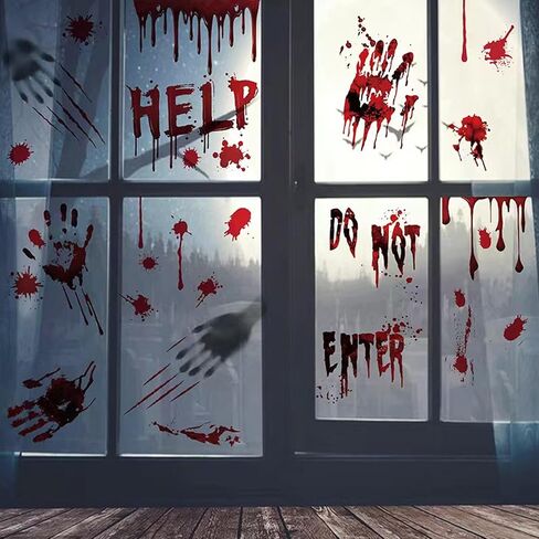 Halloween Windows Clings for Halloween Decoration 4 sheets/78pcs, Garlvaso Double Side Halloween Window Stickers Set Halloween Decor, Removable Window Decals for Halloween Party Decorations in Saudi Arabia