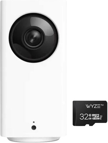 كاميرا مراقبة الحيوانات الأليفة من WYZE Cam Pan 1080p/إمالة/تكبير/تصغير داخلية لمراقبة الحيوانات الأليفة للكلاب والقطط مع بطاقة MicroSD سعة 32 جيجابايت من WYZE فئة 10 in Kuwait