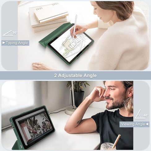 حافظة رفيعة لجهاز Amazon Kindle All-New Fire HD 10 Tablet (10.1"، الجيل الثالث عشر، 2023)، غطاء حامل ثلاثي الطي مزدوج الزاوية خفيف الوزن، هيكل صلب من البولي يوريثان الناعم مع خاصية التنبيه/النوم التلقائي، أسود in Kuwait