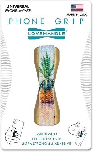 LOVEHANDLE Universal Phone Grip for Smartphones & Mini Tablets - Phone Holder for Hand - Wireless Charging Compatible - Made in The USA - Blue Hawaii in Kuwait