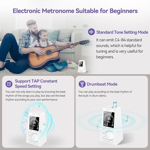 المسرع الرقمي للبيانو والجيتار والطبل وجميع الآلات الموسيقية، المسرع الإلكتروني مع حجم، إيقاع قابل للتعديل، قابلة للشحن، المسرع مع مكبر الصوت، وظيفة الموقت، شاشة LCD in Kuwait