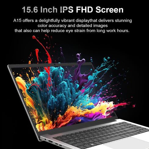 كمبيوتر محمول A15، شاشة FHD مقاس 15.6 بوصة، معالج AMD Ryzen 5 5500U سداسي النواة (تغلب على Intel i7-1065G7)، ذاكرة الوصول العشوائي 16 جيجابايت، 512 جيجابايت PCIe SSD، HDMI، لوحة مفاتيح بإضاءة خلفية، وظيفة كاملة من النوع C، Windows 11 in Kuwait