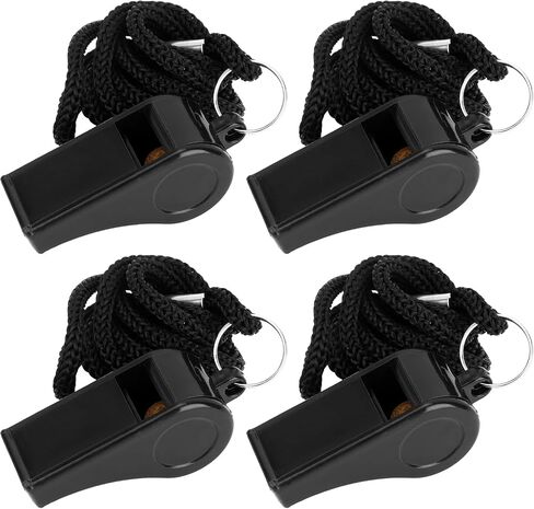 Outdoors Plastic Black Whistles Set of 2 for Coach and Referee Crisp Sound Whistles in Saudi Arabia