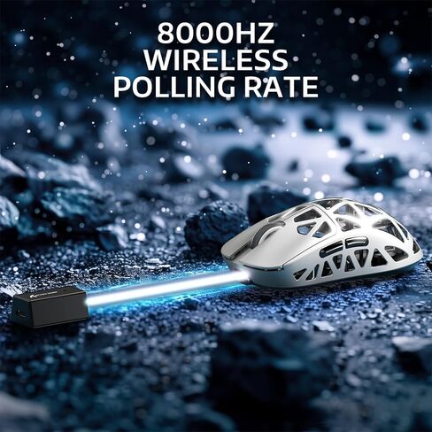 ZIYOU LANG x Attack Shark R2 Wireless Gaming Mouse, Lightweight Magnesium Alloy, PAW3950 42000 DPI Optical Sensor, 8KHz Polling Rate, BT/2.4G/Wired Programmable Mice with Grips Sticker (Purple Blue) in Kuwait