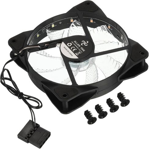 MECCANIXITY 3 قطع مروحة حالة الكمبيوتر 600-1200 دورة في الدقيقة 120 مم 4 دبوس أزرق LED مروحة تبريد صامتة 15 LED 12 فولت لمشعات الكمبيوتر المكتبي مع وسادات مطاطية 4 براغي in Saudi Arabia