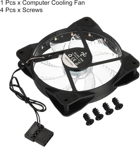 MECCANIXITY 3 قطع مروحة حالة الكمبيوتر 600-1200 دورة في الدقيقة 120 مم 4 دبوس أزرق LED مروحة تبريد صامتة 15 LED 12 فولت لمشعات الكمبيوتر المكتبي مع وسادات مطاطية 4 براغي in Saudi Arabia