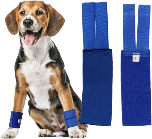 Zerodis Pet Kneepad، مجموعة من قطعتين من دعامات الساق الأمامية للكلاب تدعم الرسغ وواقي معصم الحيوانات الأليفة للكلاب التي تعاني من التهاب المفاصل والإصابات (الساق الأمامية الزرقاء L) in Kuwait