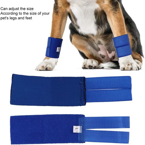 Zerodis Pet Kneepad، مجموعة من قطعتين من دعامات الساق الأمامية للكلاب تدعم الرسغ وواقي معصم الحيوانات الأليفة للكلاب التي تعاني من التهاب المفاصل والإصابات (الساق الأمامية الزرقاء L) in Kuwait